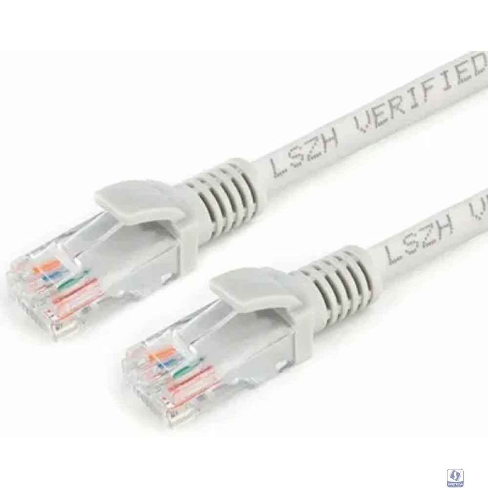 Cablexpert Патч-корд LSZH медный UTP кат.5e,1м, литой, многожильный (серый) PP31-1M]