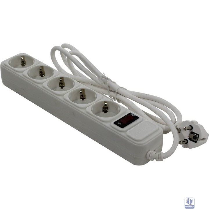 Exegate EX266863RUS Сетевой фильтр Exegate SP-5-1.5W (5 розеток, 1.5м, евровилка, белый)