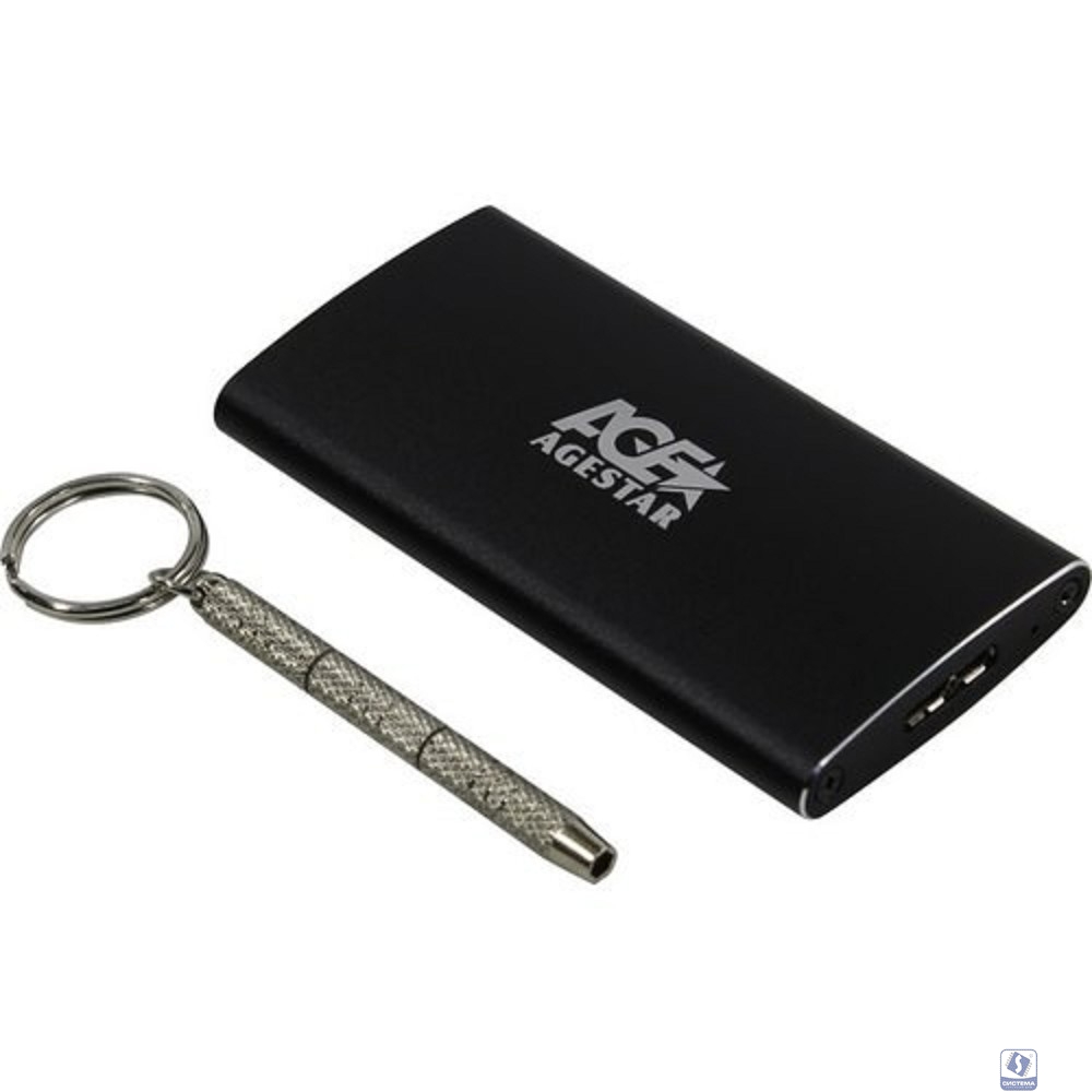 AgeStar 3UBMS2 (BLACK) USB 3.0 Внешний корпус mSATA, алюминий, черный