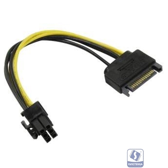 ORIENT C512, Переходник питания для PCI-Ex видеокарт SATA 15pin (M) -> 6pin
