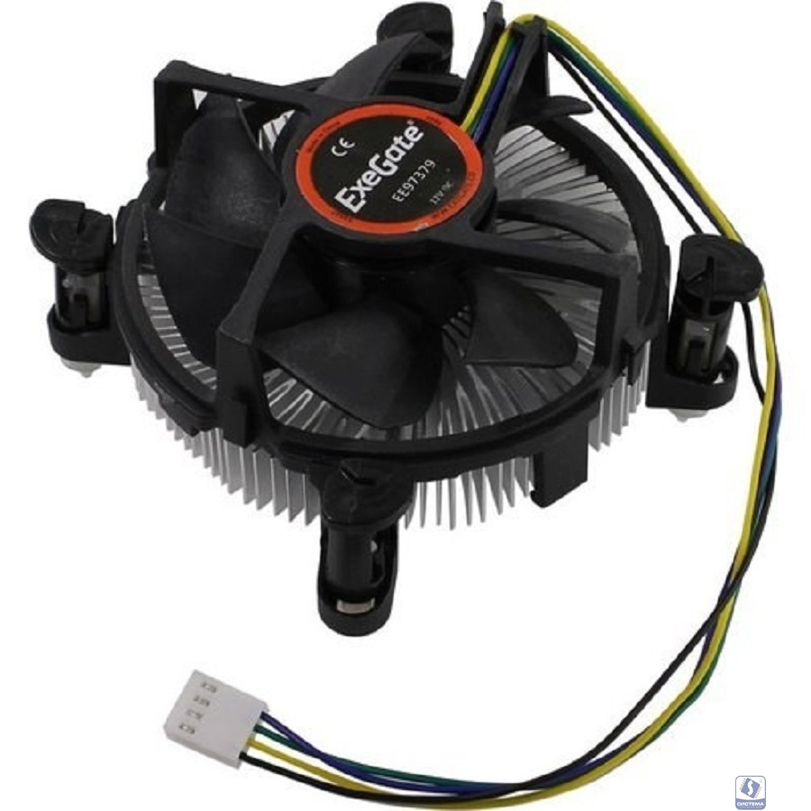 Exegate EX283279RUS Кулер ExeGate EE97379-PWM, Al, S1150/1151/1155/1156, TDP 65W, Hydro bearing, 4pin, 23.5db, BOX