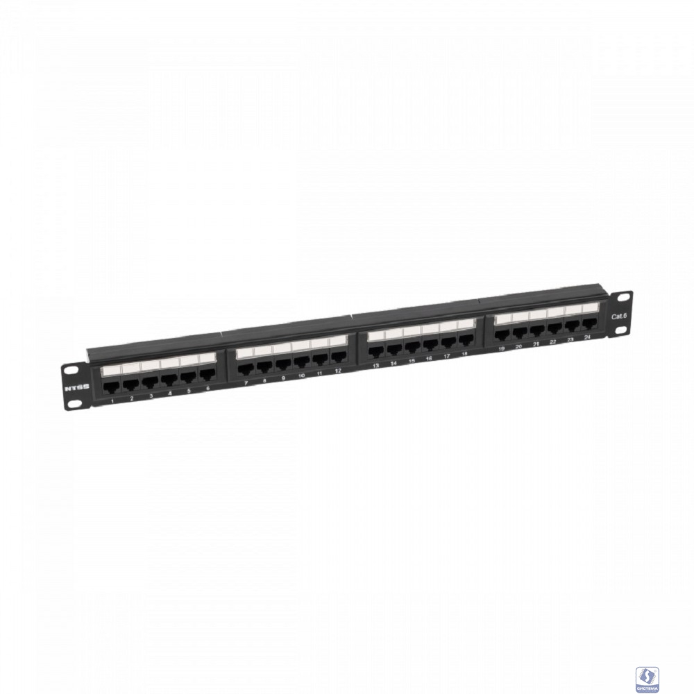 NTSS Патч-панель NTSS 24 UTP порта RJ45, cat.6, 1U, Dual IDC, без органайзера NTSS-PP-1U-24-UTP-RJ45-6-D