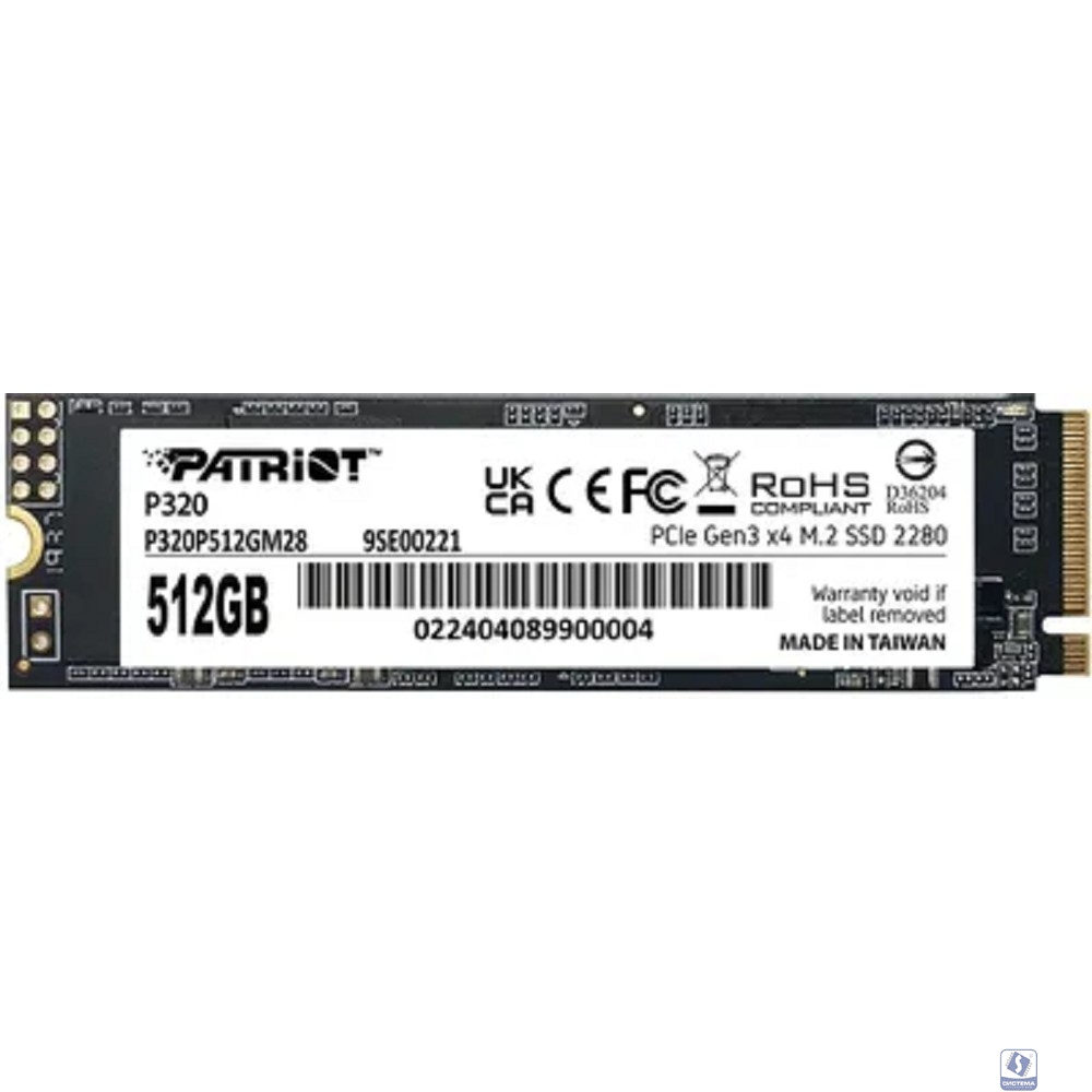 SSD Patriot PCIe 3.0 x4 512GB P320P512GM28 P320 M.2 2280