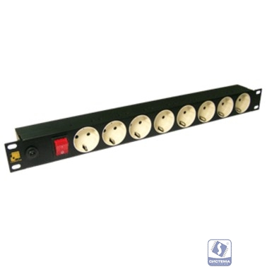 Блок розеток 8 шт. с заземлением, 19", шнур питания 1.8 м