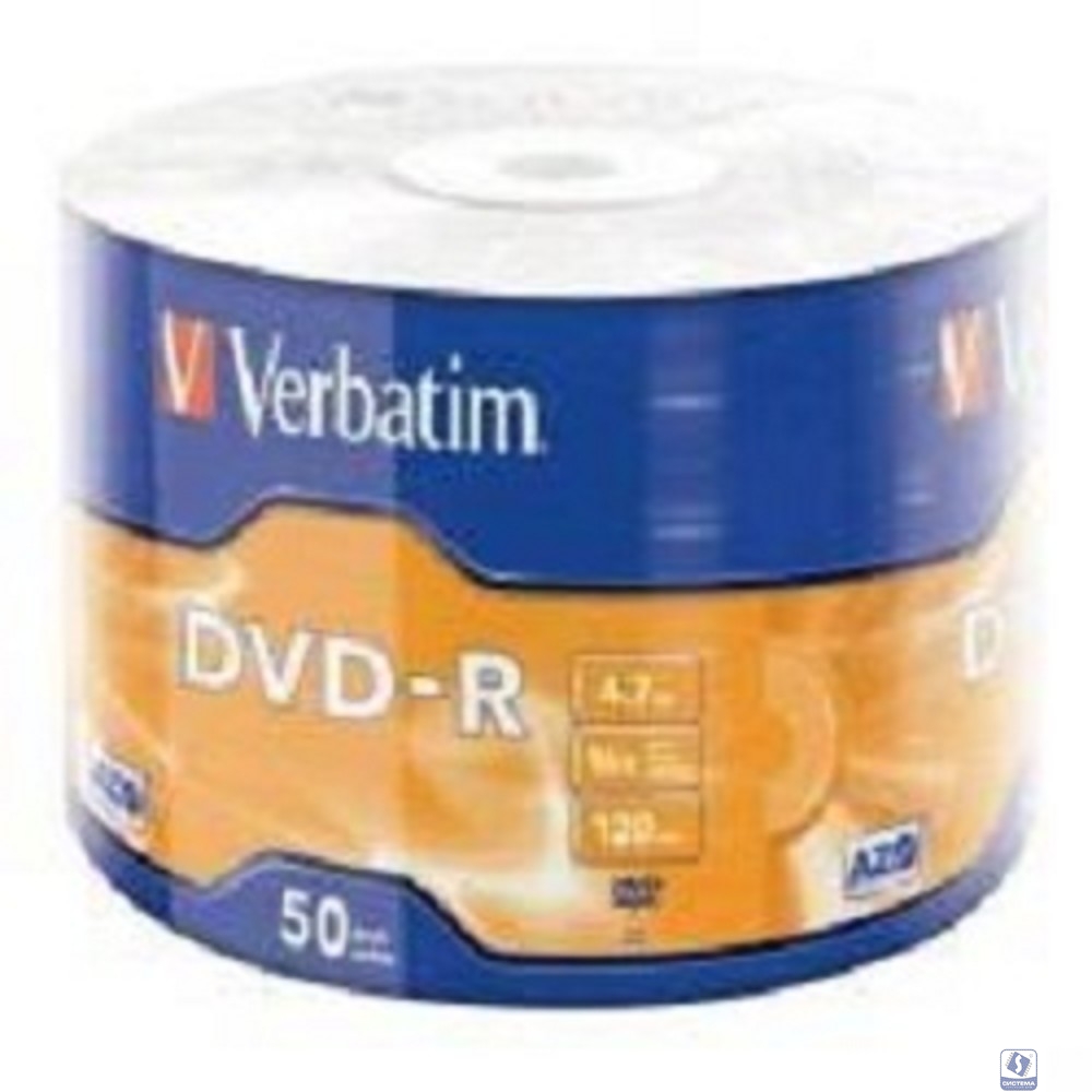 Verbatim  Диски DVD-R  4.7Gb, 16-x Data Life (50 шт) (43791)