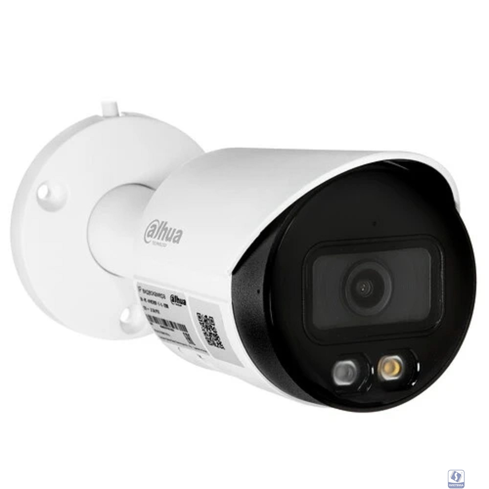 DAHUA DH-IPC-HFW2249SP-S-IL-0360B Уличная цилиндрическая IP-видеокамера SmartDualLight 2Мп, 1/2.8” CMOS, объектив 3.6мм, видеоаналитика, микрофон, ИК 30м, LED 30м, IP67, металл
