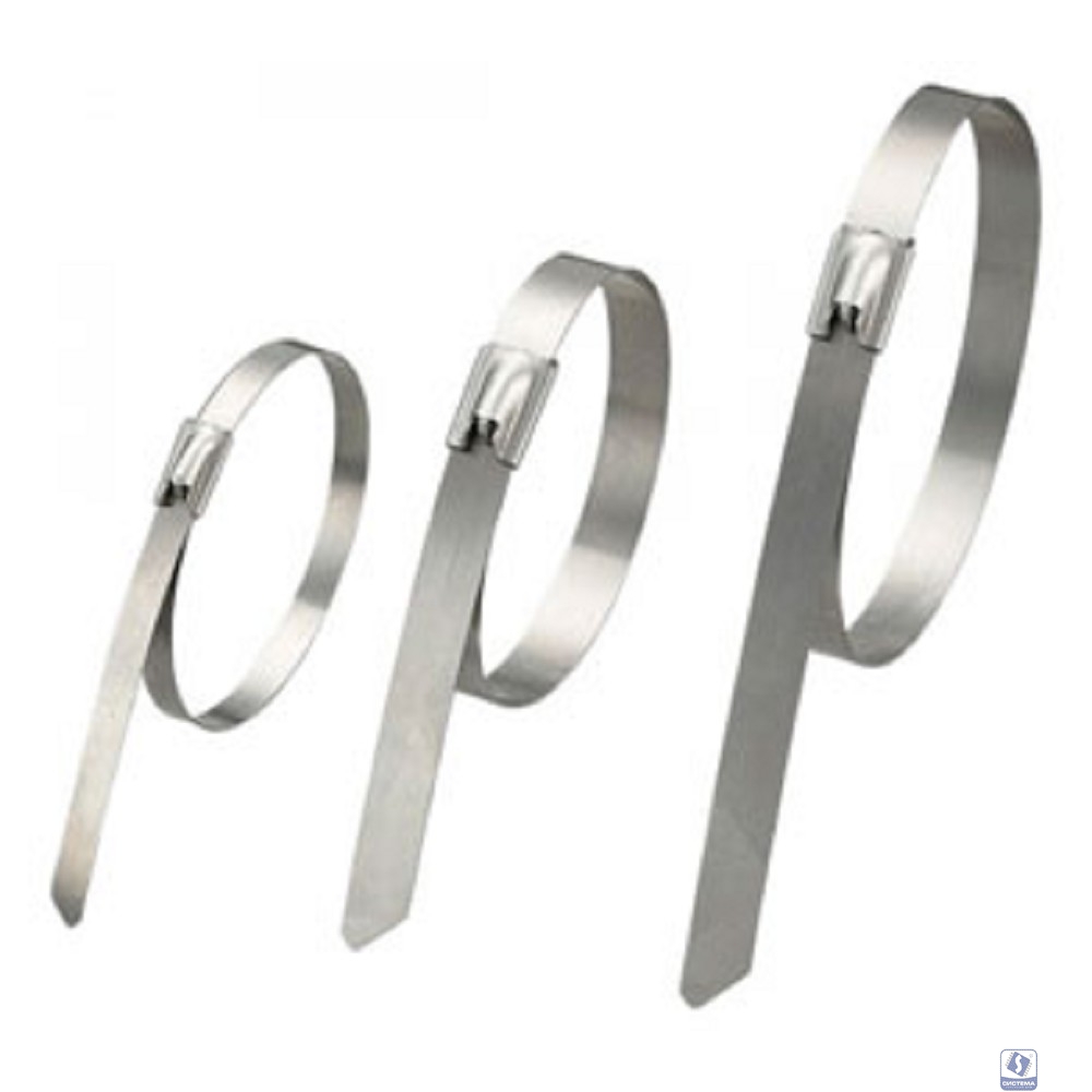 Cabeus MTL-300 Стяжка неразъемная стальная, коррозионно-стойкая (нержавеющая сталь 304L), 300x4.6x0.3мм, (100 шт)