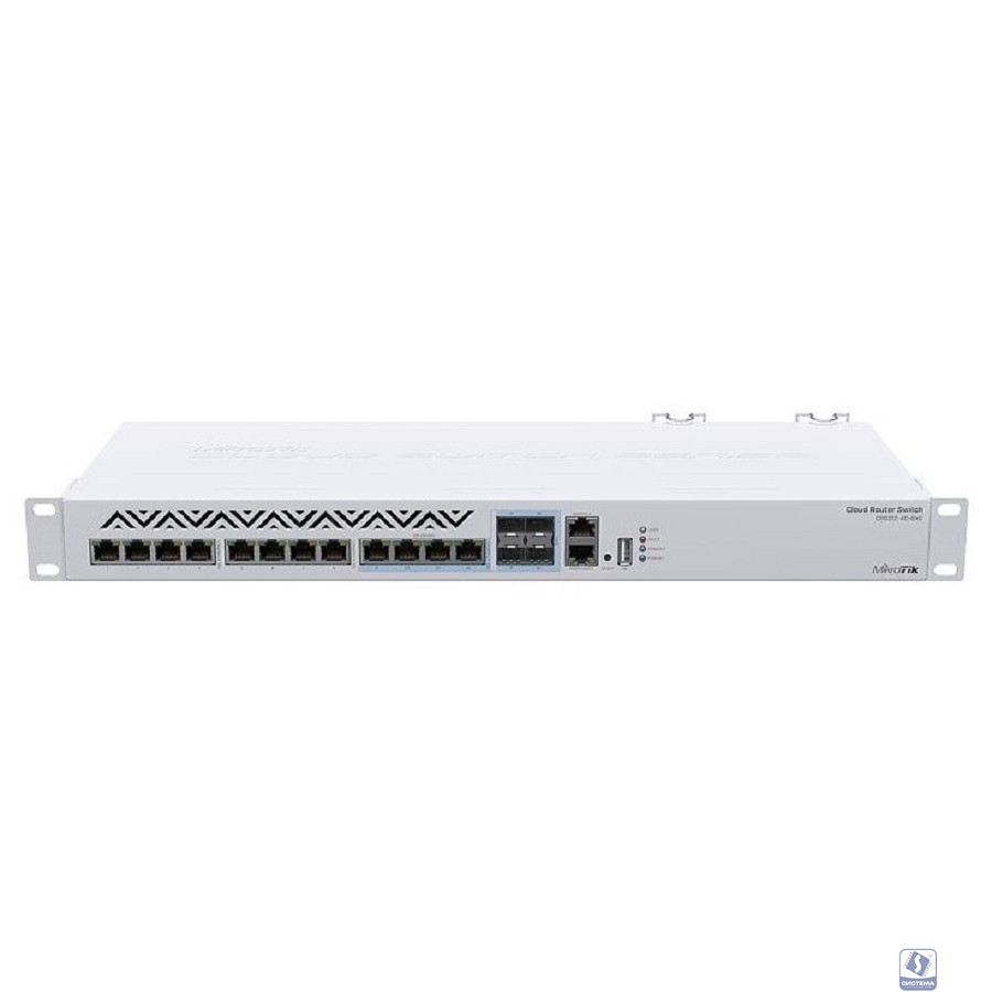 MikroTik CRS312-4C+8XG-RM Коммутатор Cloud Router Switch (L3) 8х 1G/2.5G/5G/10G RJ45,  4х 10G RJ45/SFP+ with RouterOS L5, 1U rackmount enclosure