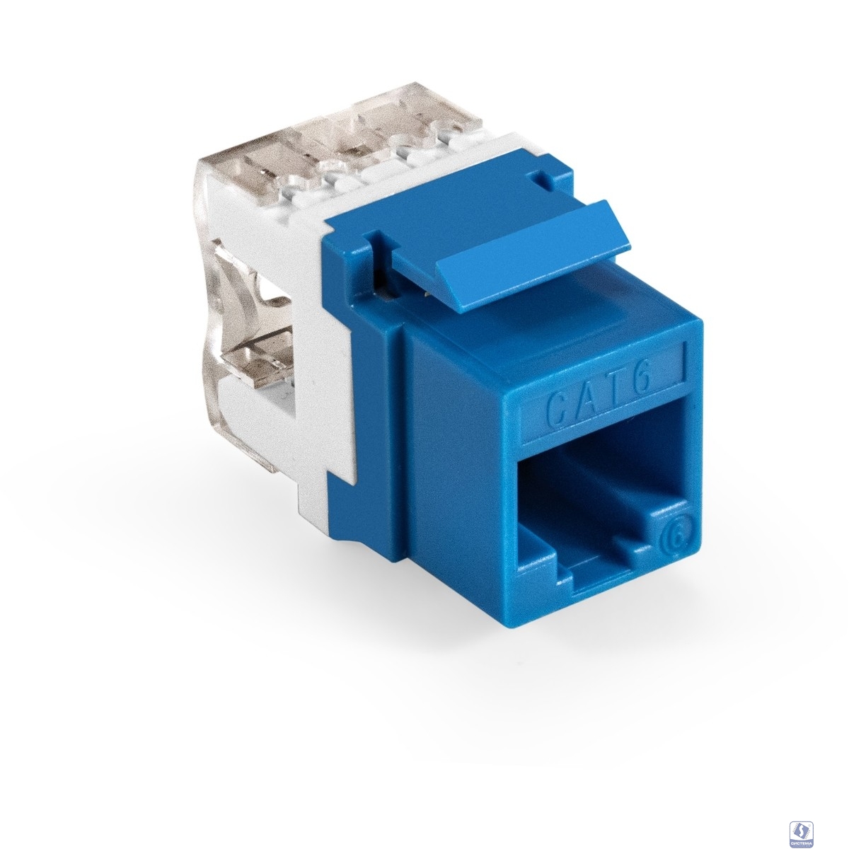 Exegate EX297335RUS Модуль-вставка Keystone Jack RJ-45 ExeGate KJ-8P8C-U-C6-180-Dual (Кат.6, неэкранированная, 180 градусов, IDC Krone/110)