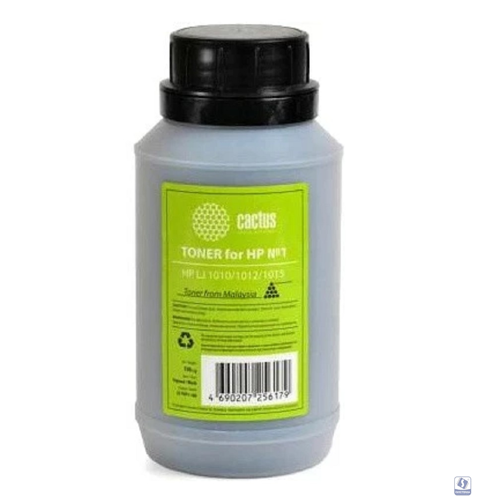 Тонер Cactus CS-THP10-70 черный флакон 70гр. для принтера CF218A/CF230A/CF230X/CF233A/CRG-047/CRG-051 (для картриджей с магнитным роликом), HP LJ Pro M104/132/203/227, LJ Ultra M106/134