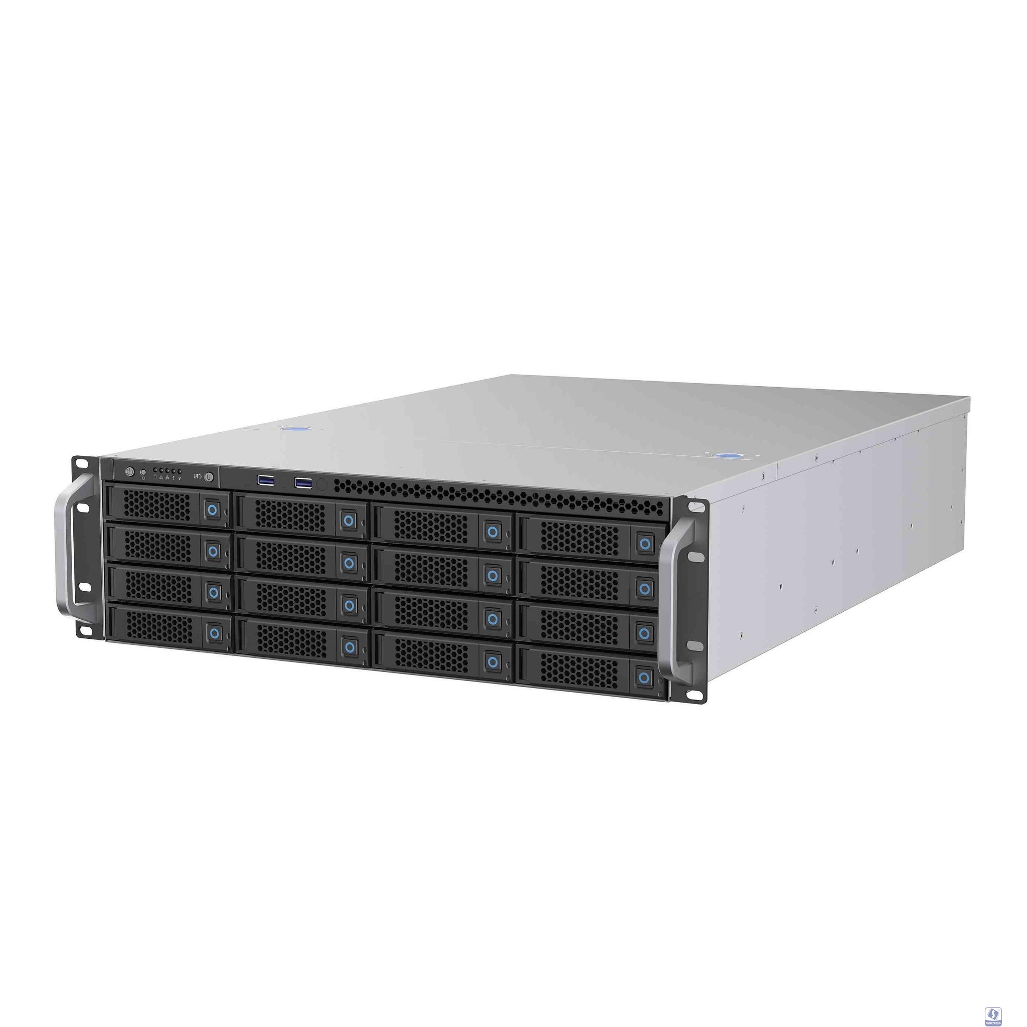 Procase BS316-SAS12-B-0 Корпус 3U Rack server case 16 SATA III / SAS 12Gbit hotswap HDD 4*MiniSAS HD(8643), черный, без блока питания, глубина 650мм, MB 12"x13"