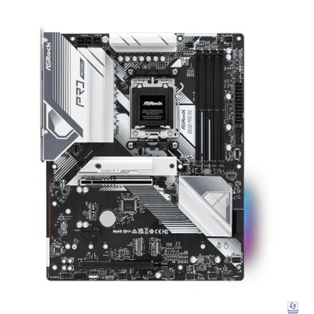 Asrock B650 PRO RS,Socket AM5, AMD B650, 4xDDR5-5200,HDMI+DP, 2xPCI-Ex16, 1xPCI-Ex1, 4xSATA3(RAID 0/1/10), 3xM.2, 8 Ch Audio, 1x2.5GLan, (6+3)xUSB2.0, (3+2)xUSB3.2, (1+1)xUSB3.2 Type-C™, ATX, RTL, 