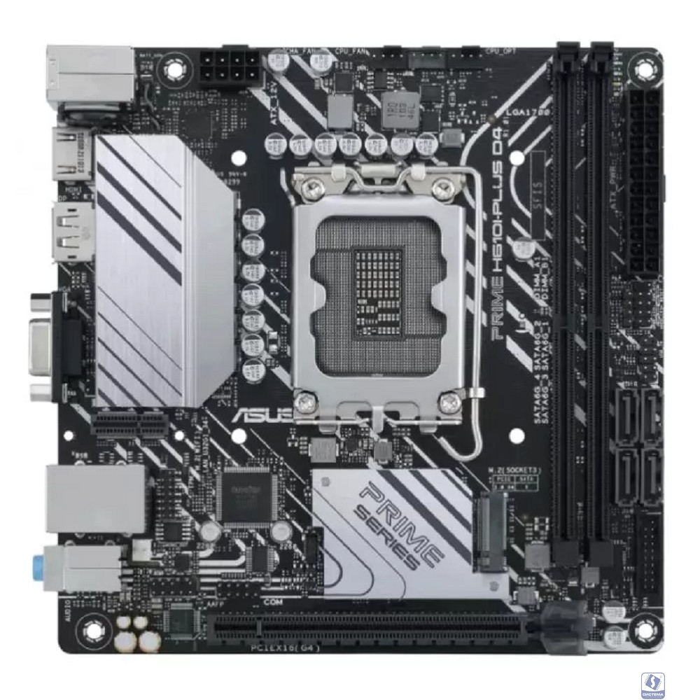 ASUS PRIME H610I-PLUS D4-CSM (Socket 1700, mini ITX, 2xDDR4(64GB), VGA//HDMI/DP, 1xPCIe 4.0x16, 1xLAN, 4xSATA 6Gb/s, 1xM.2, 1xM.2 E key, 2xUSB 3.2, 2xUSB 2.0, 1xPS/2) 