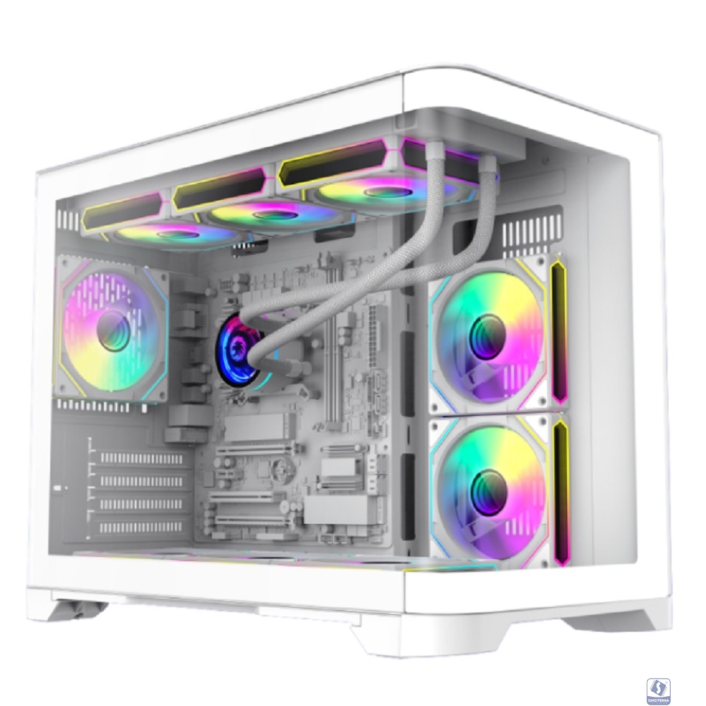 GameMax Корпус HYPE-M White без БП(ATX, USB3.0,Зак.стекло,3*120мм ARGB вент+конт., пыл.фильтр)