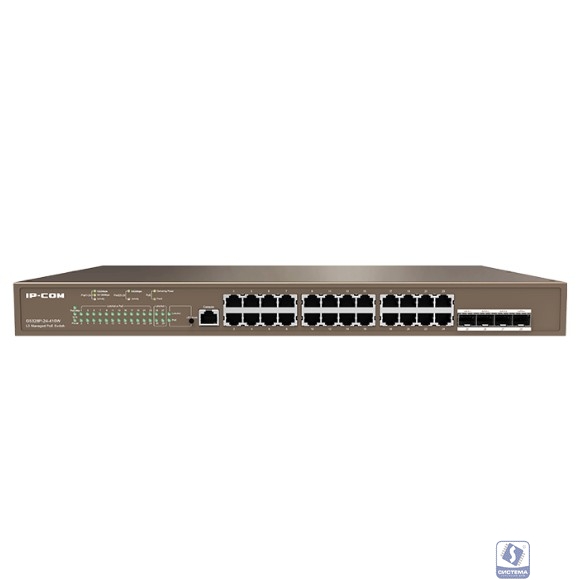 IP-COM G5328P-24-410W L3 Коммутатор PoE управляемый 24-Ports 10/100/1000 Base-T + 4-Ports 1000 Base-X SFP  / 24-Ports PoE (PoE бюджет 370W)