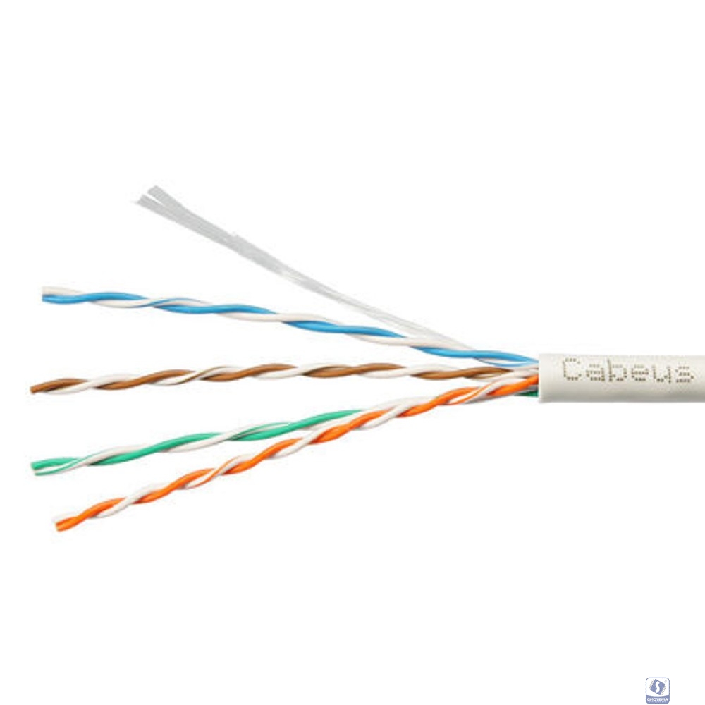 Cabeus UTP-4P-Cat.5e-SOLID-LSLTx-GY-20 Кабель витая пара UTP (U/UTP), категория 5e, 4 пары (24 AWG), одножильный, нг(А)-LSLTx, серый (20 м)