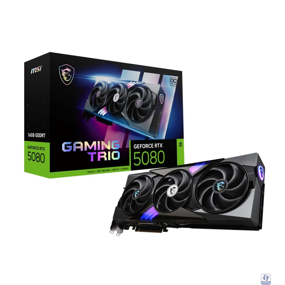 Видеокарта MSI RTX 5080 16G GAMING TRIO//RTX 5080, HDMI, DP*3, 16G, D7