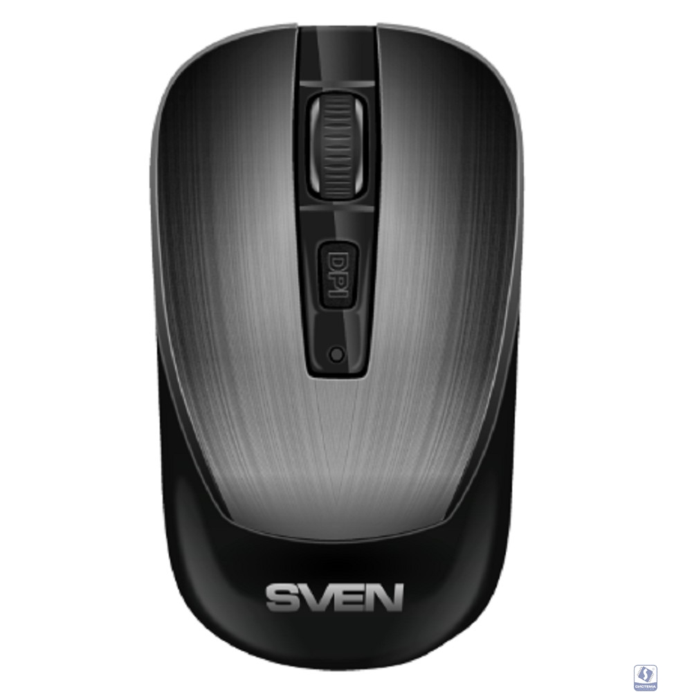 Беспроводная мышь Sven RX-380W серый металлик (2,4 GHz, 3+1кл. 800-1600DPI, блист.)