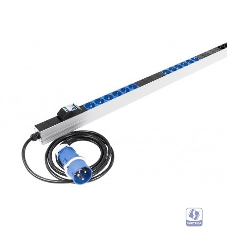 REM Верт блок розеток, мониторинг, измерение, 1 фаза 32A, авт, 24S, 1820 мм, вх IEC 309, шнур 3 м R-MC1-32-24S-A-MI-1820-3-2P