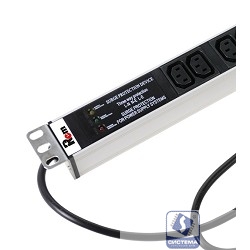 REM Вертикальный блок розеток Rem-16 с фил. и инд., 25 IEC 60320 C13, алюм., 42-48U, шнур 3 м. (R-16-25C13-FI-1820-3)