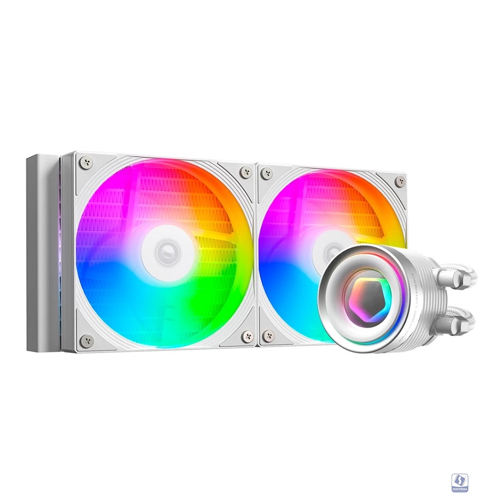 Система водяного охлаждения ID-Cooling FX240 Inf ARGB  WHITE Soc-AM5/AM4/1200/1700/1851 белый 4-pin 27.2dB Al+Cu 300W Ret
