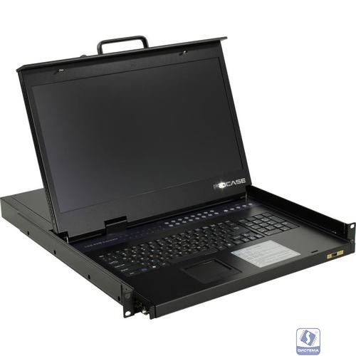 ProCase E1916HD Консоль однорельсовая , КВМ 16 порт, LCD 19'', single rail console KVM 16 port, LCD D-Sub, USB, разрешение 1920*1080, 16 кабелей