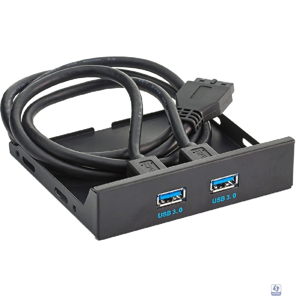 Exegate EX280446RUS Планка USB на переднюю панель Exegate U3H-615, 3,5", 2*USB 3.0, черная, подсоединение к мат. плате