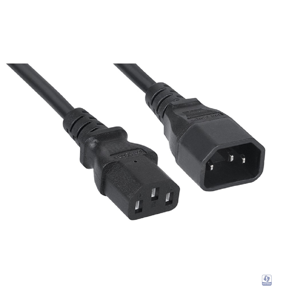 Cabeus PC-189-VDE-0.6M Кабель питания монитор-компьютер IEC 320 C13 - IEC 320 C14 (3x0.75). 0.6м