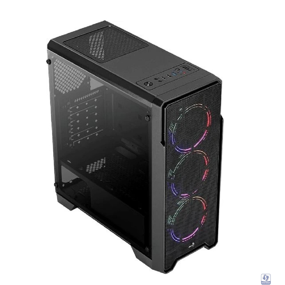 Aerocool Ore Saturn FRGB-G-BK-v1 черный без БП ATX 3x120mm 2xUSB2.0 1xUSB3.0 audio bott PSU" [54179]