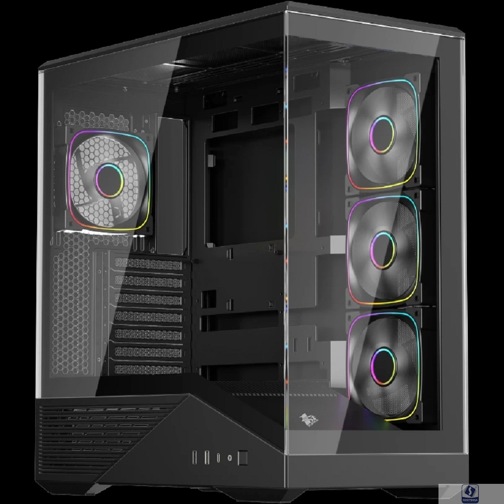 1STPLAYER Корпус GM7 ARGB Black / ATX / 4x120mm ARGB fans / GM7-BK-3FN7R-1FN7