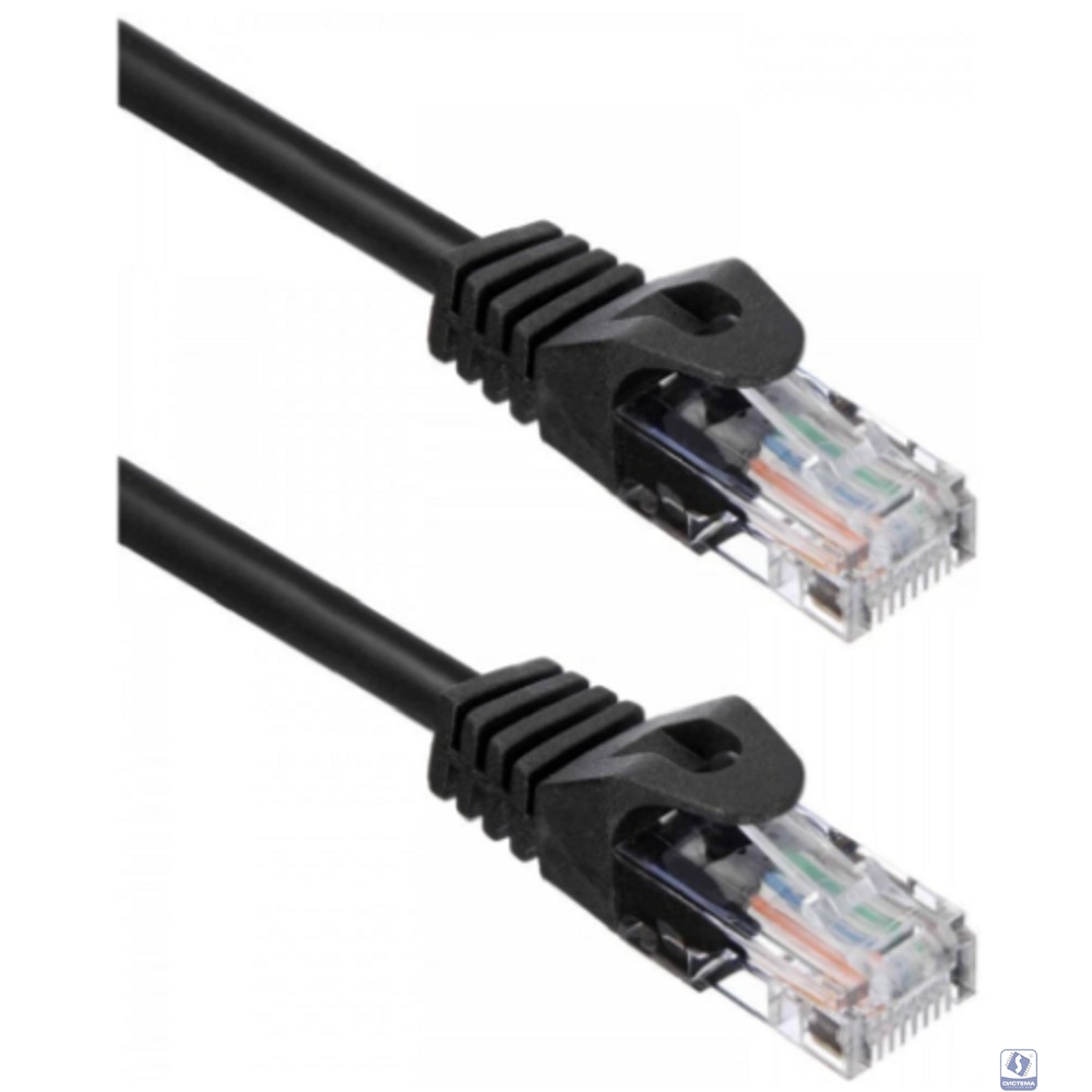 Кабель ACD Патч-корд ACD-LPU5C-10M |ACD-LPU5C-10M| Cat5e UTP 24AWG 4Pair, 7/0.18мм CU Черный, 10м, (741838) 
