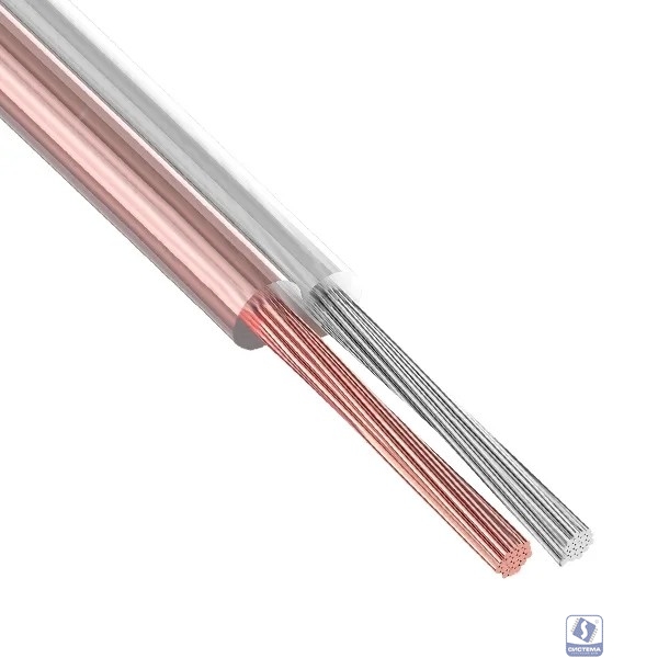 Rexant 01-6304-05 Кабель акустический, 2х0.75 мм2, прозрачный SILICON, 5 м. 