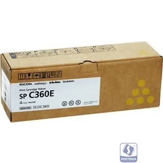 Ricoh 408191 Принт-картридж  SP C360E желтый SPC360/361  (1500 страниц)(408191)