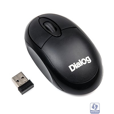 Мышь MROC-10U Dialog Comfort RF 2.4G Optical - 3 кнопки + ролик прокрутки, USB, черная