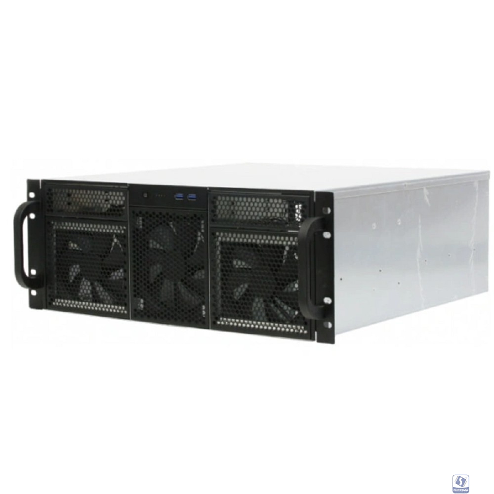 Procase RE411-D2H14-FC-55 Корпус 4U server case,2x5.25+14HDD,черный,без блока питания,глубина 550мм,MB CEB 12"x10,5", панель вентиляторов 3*120x25 PWM [RE411-D2H14-FC-55]