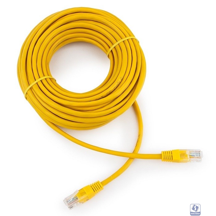 Cablexpert Патч-корд медный UTP PP10-15M/Y кат.5, 15м, литой, многожильный (желтый)