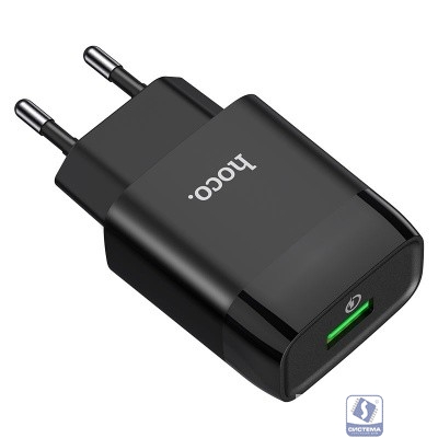 HOCO C72Q/ Сетевое ЗУ/ QC 3.0/ 1 USB/ Выход: 5V_9V_12V, 18W/ Black