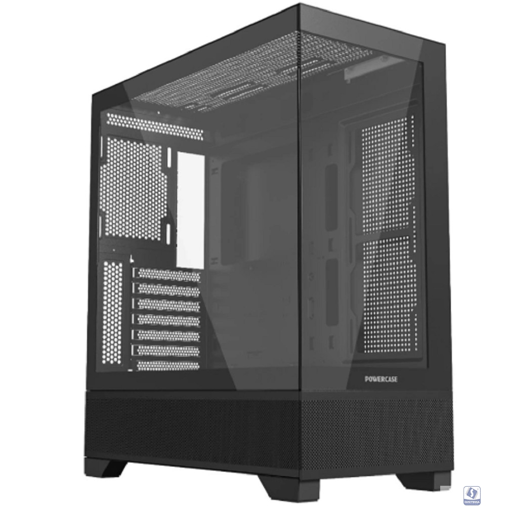 Powercase Корпус Powercase Luminous, Tempered Glass, чёрный, ATX  CLB-L0