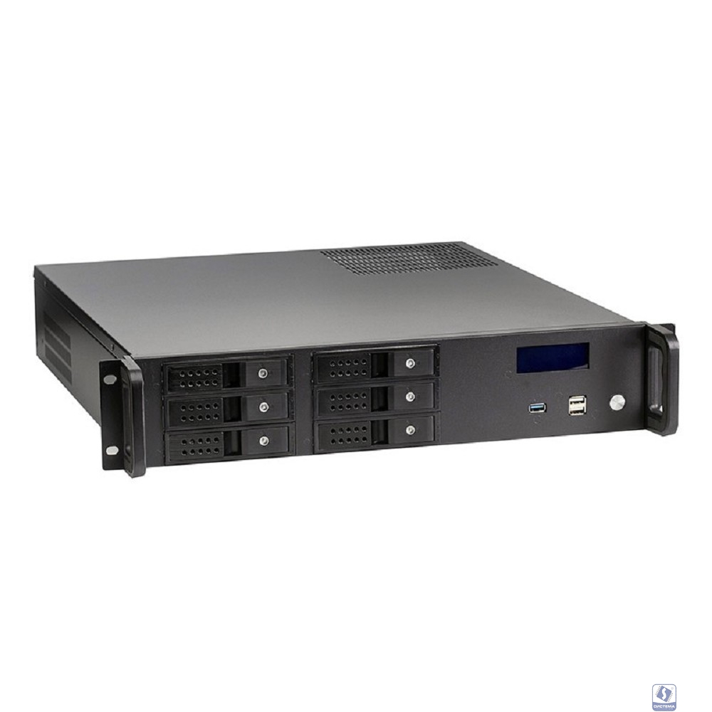 Exegate EX279705RUS Серверный корпус Exegate Pro 2U480-HS06 <RM 19",  высота 2U, глубина 480, без БП, 6xHotSwap, USB>