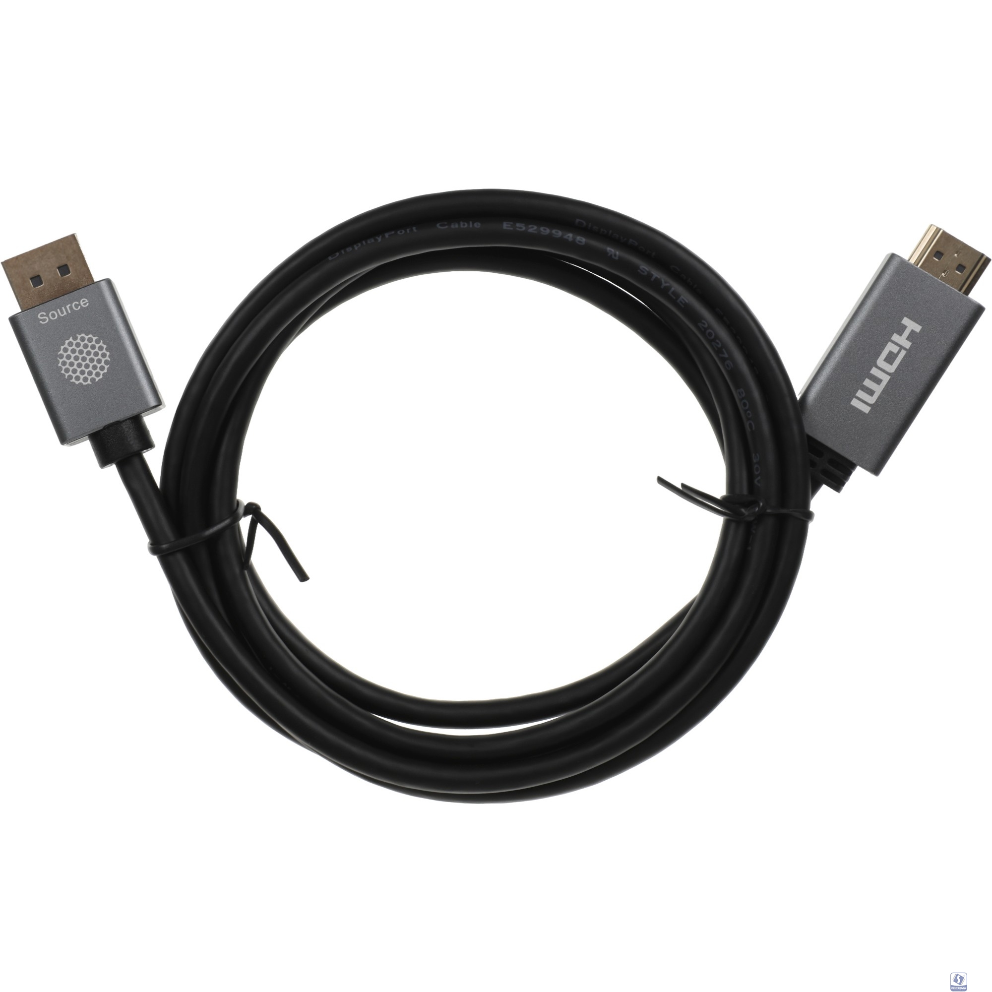 Кабель аудио-видео Cactus CS-DP-HDMI-1.2-2 DisplayPort (m)/HDMI (m) 2м. позолоч.конт. черный