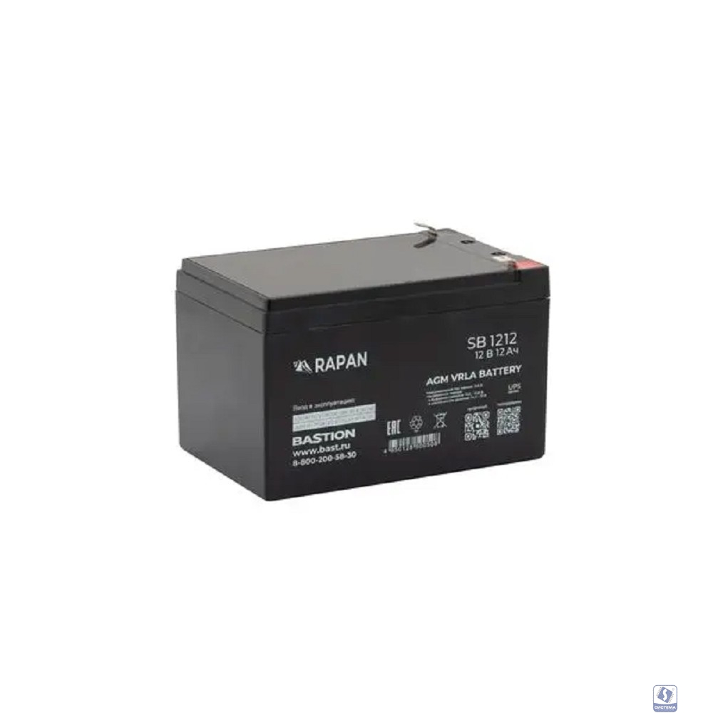 АКБ БАСТИОН RAPAN SB 1212 AGM 12V 12Ач, клеммы F2 нож, гарантия 1 год (9165)
