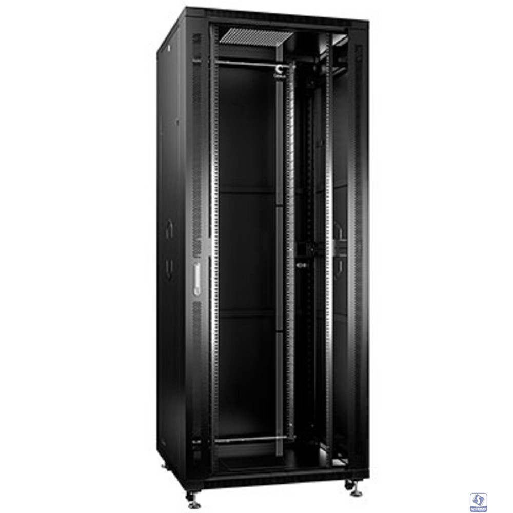 Cabeus SH-05C-42U80/100-BK Шкаф монтажный телекоммуникационный 19" напольный для распределительного и серверного оборудования 42U 800x1000x2055mm передняя стеклянная и задняя сплошная металлическая дв
