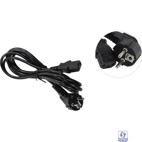 Exegate EP280661RUS Кабель питания ExeGate Power PC-3P (Евровилка угловая Schuko->С13) VDE-250V-3*0.5mm2, медь, черный, 3м.