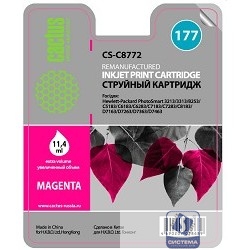 CACTUS C8772  Картридж струйный Cactus CS-C8772 пурпурный для №177 HP PhotoSmart 3213/3313/8253/C5183 (11,4ml)