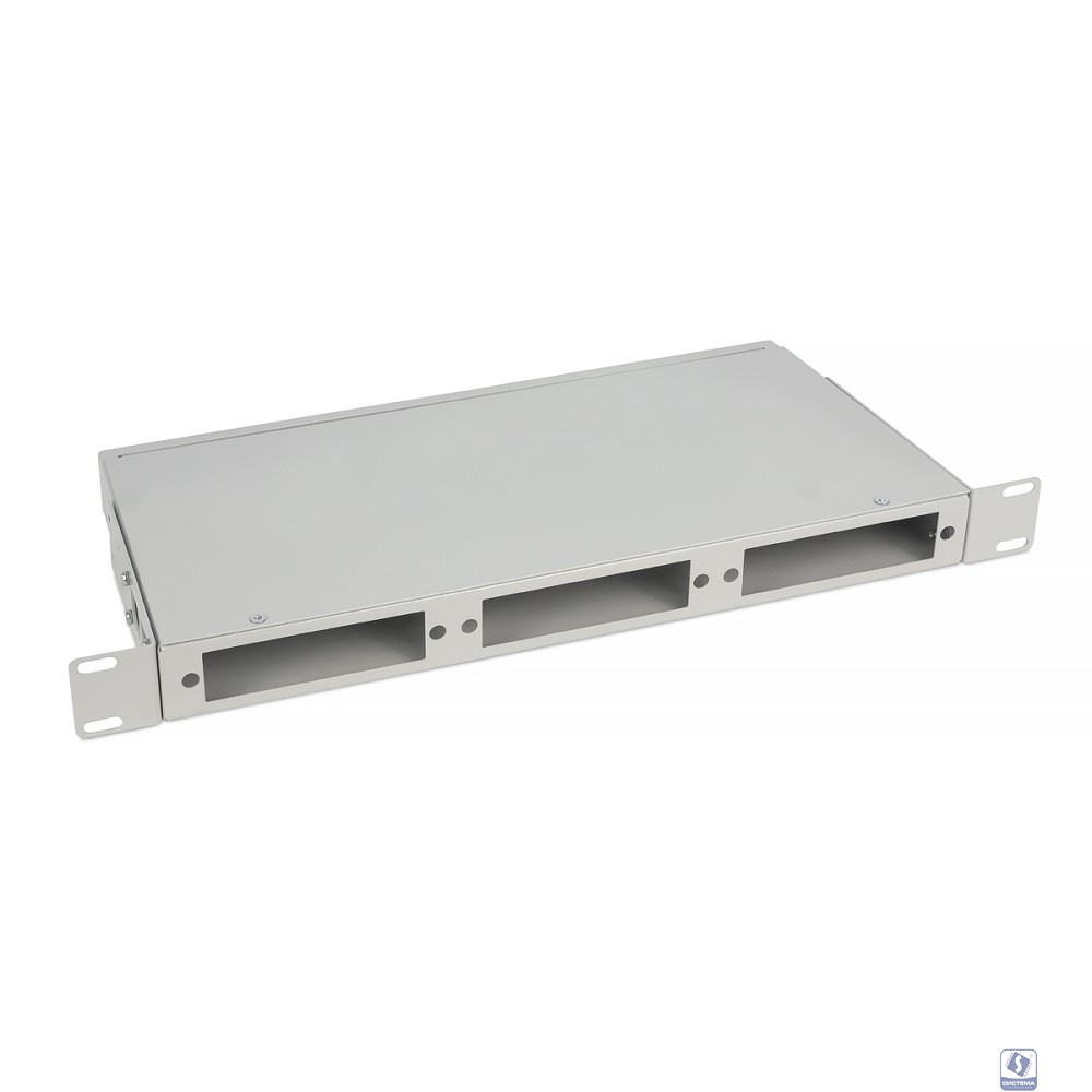 Cabeus FO-CS-19-3FP-GY Кросс бокс оптический 19" 1U на 3 адаптерные панели, цвет серый