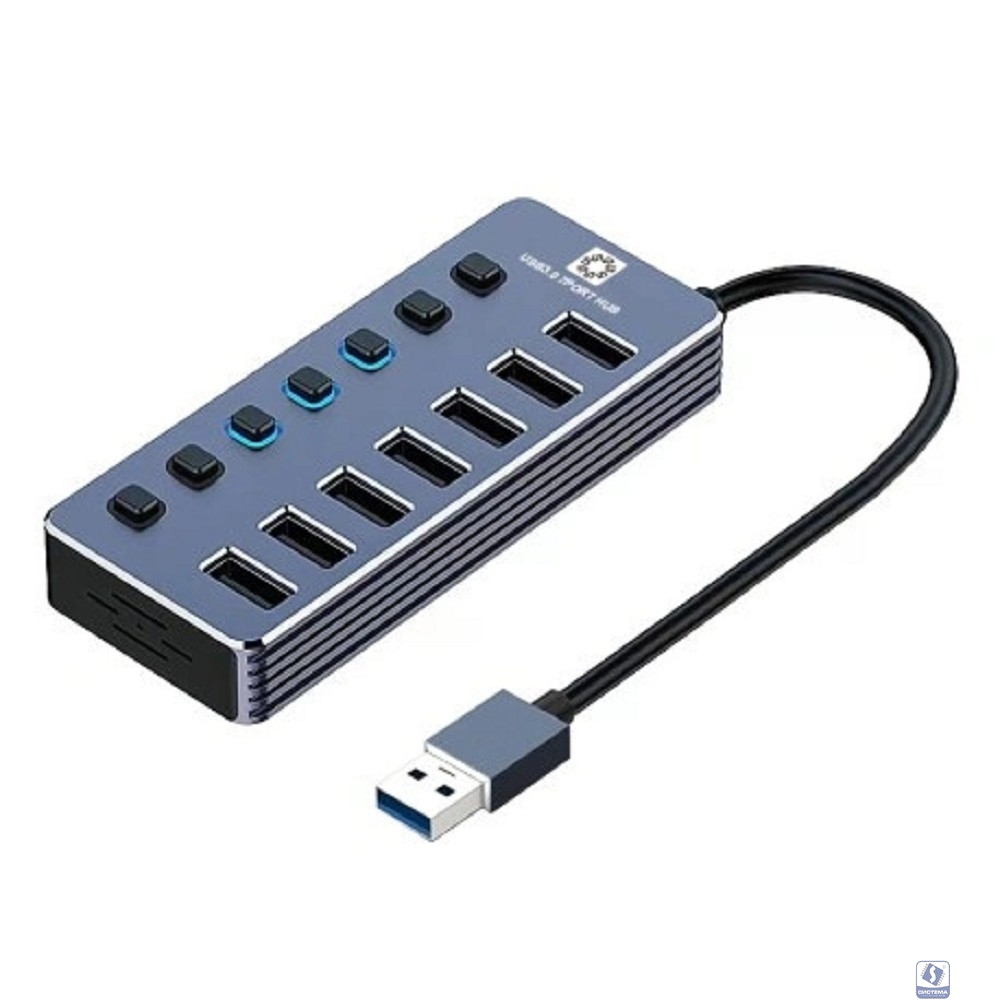 5bites Концентратор HB37-317SL USB3.0 -> 7*USB3.0 / AL / SILVER