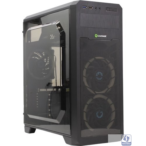 GameMax Корпус G563 без БП (Midi Tower, ATX, LED, Черн., Прозрач. бок. и фронт. панель, USB 3.0)