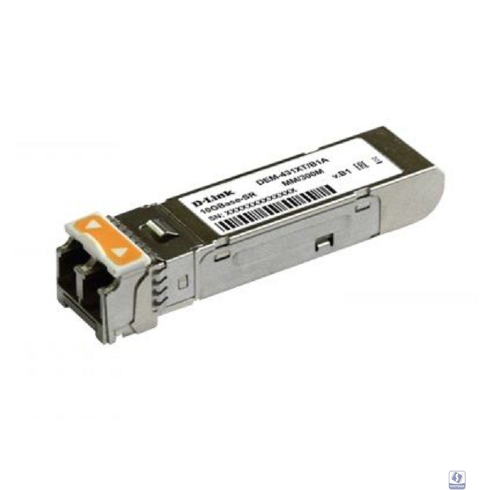D-Link 431XT/B1A  PROJ Трансивер SFP+ с 1 портом 10GBase-SR для многомодового оптического кабеля (до 300 м, разъем Duplex LC)