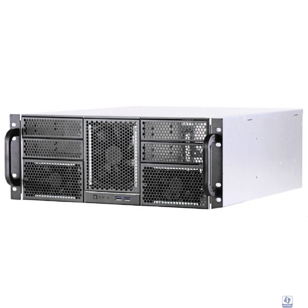 Procase Корпус 4U server case,4x5.25+11HDD,черный,без блока питания,глубина 550мм,MB CEB 12"x10,5", панель вентиляторов 3*120x25 PWM [RE411-D4H11-FC-55]