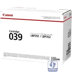 Canon Cartridge 039BK 0287C001  Тонер-картридж черный для i-SENSYS LBP351x/352x. Чёрный. 11 000 страниц. 